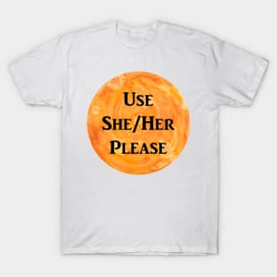 She/Her Please (orange) T-Shirt